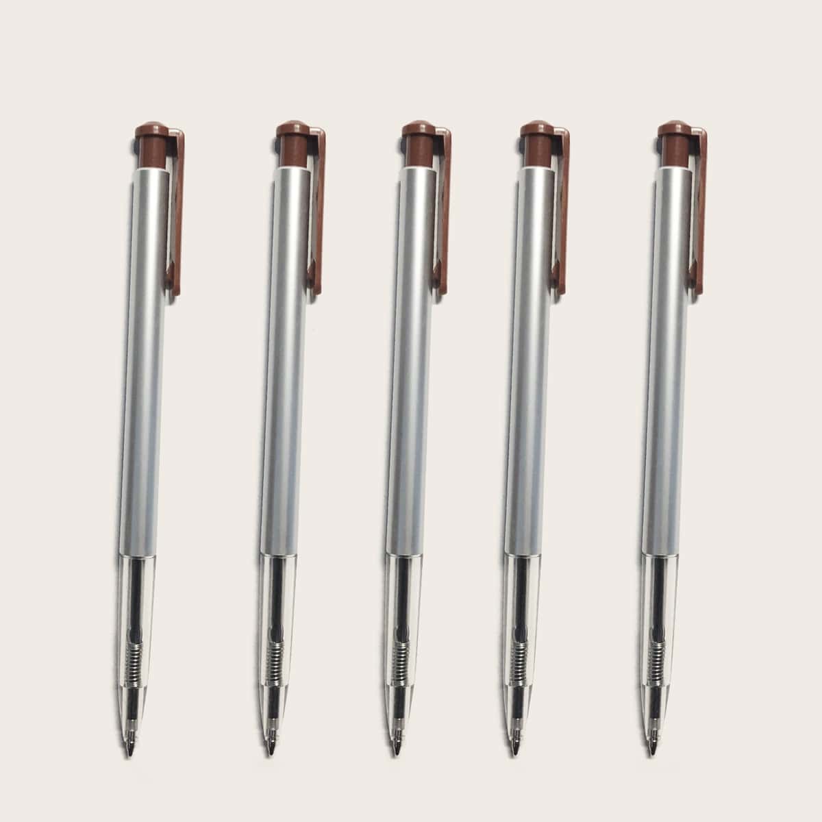 

5pcs Ballpoint Pen Set, Brown