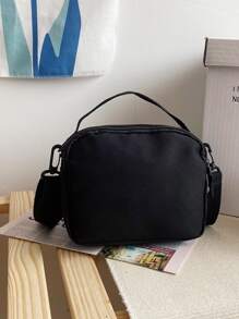 Mini Bolso De Bandolera Con Gráficos De Dibujos Animados - Negro - Ver 3