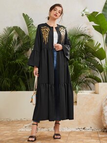 Áo khoác ghép mộng kim sa Viên lá sen Đồ họa Giải trí - màu đen - Xem 1