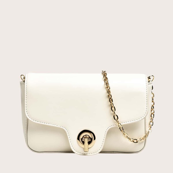 

Minimalist Flap Crossbody Bag, White