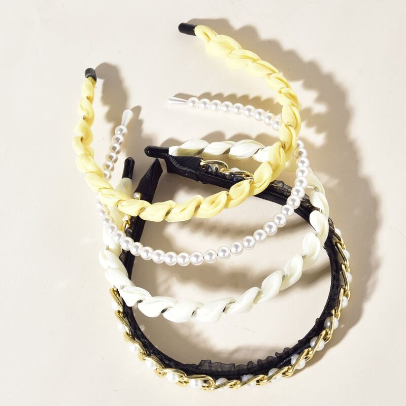 

4pcs Faux Pearl Decor Headband, Multicolor