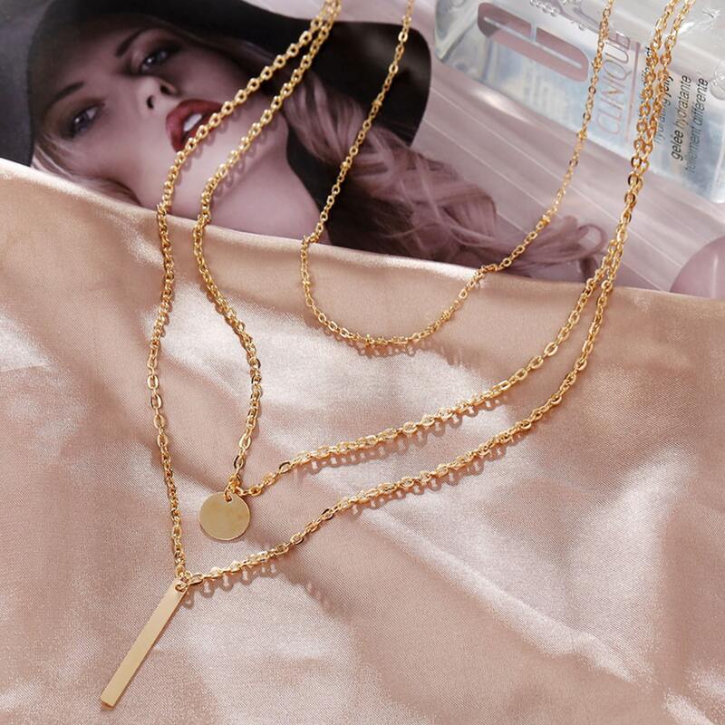 

Geo Layered Necklace, Gold