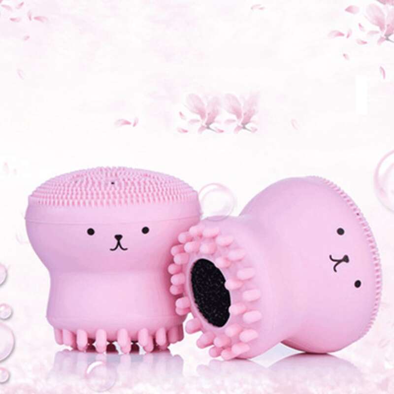 

2pcs Cartoon Octopus Face Cleansing Brush, Pink