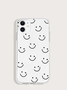 Cartoon Expression Print Phone Case - Clear - View 1