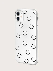 Cartoon Expression Print Phone Case - Clear - View 3
