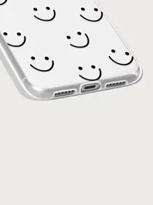 Cartoon Expression Print Phone Case - Clear - View 4