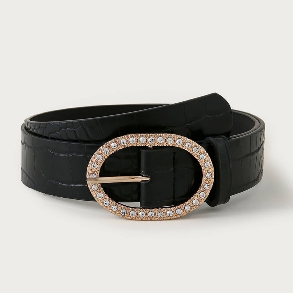

Oval Buckle Belt, Black