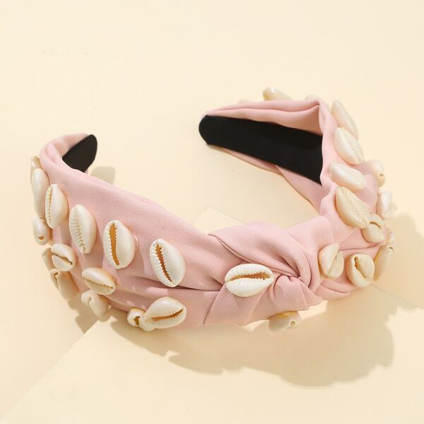 

Shell Decor Knot Hair Hoop, Pink