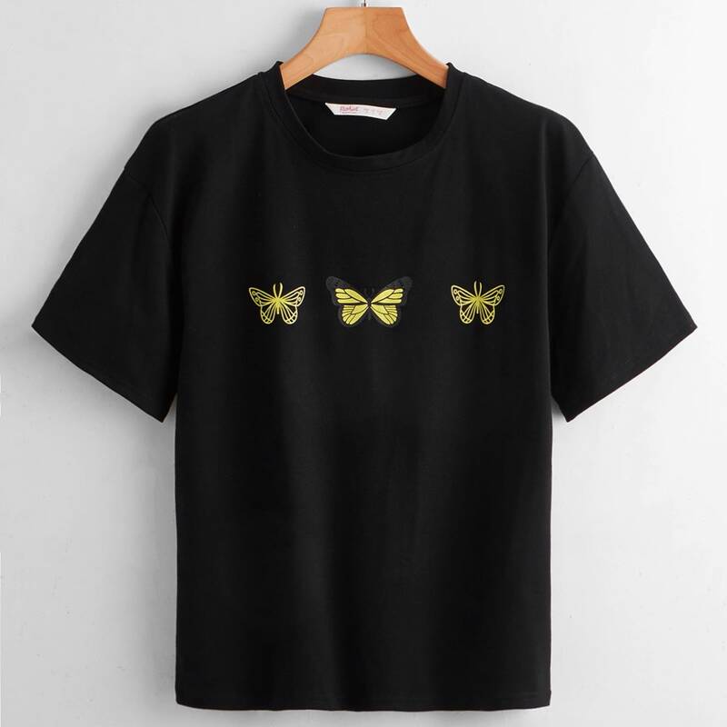 

Butterfly Graphic Tee, Black