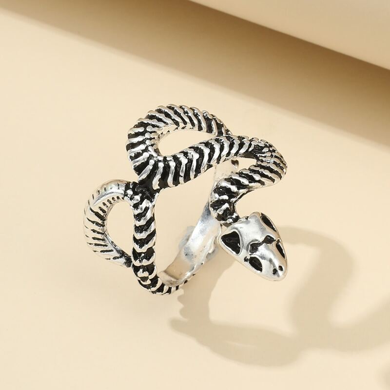

1pc Snake Design Ring, Antique silver