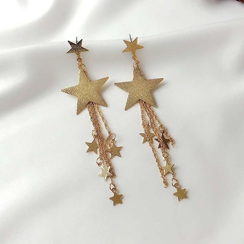 

Star Tassel Drop Earrings, Gold
