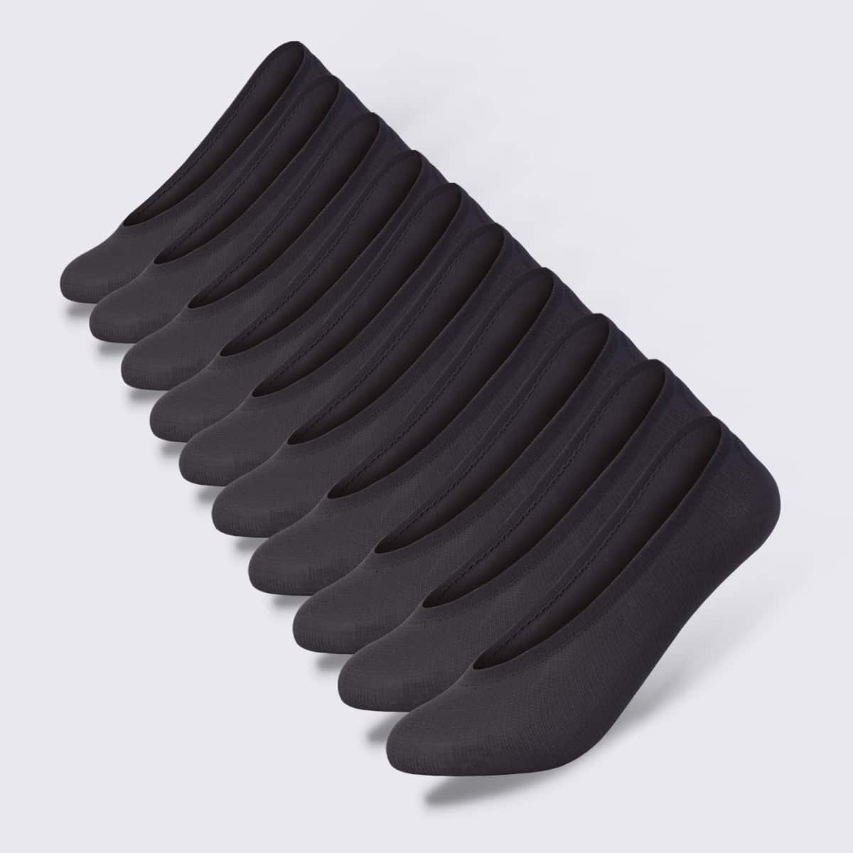 

10pairs Plain Invisible Socks, Black