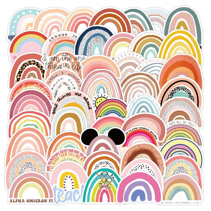 

50pcs Rainbow Sticker, Multicolor