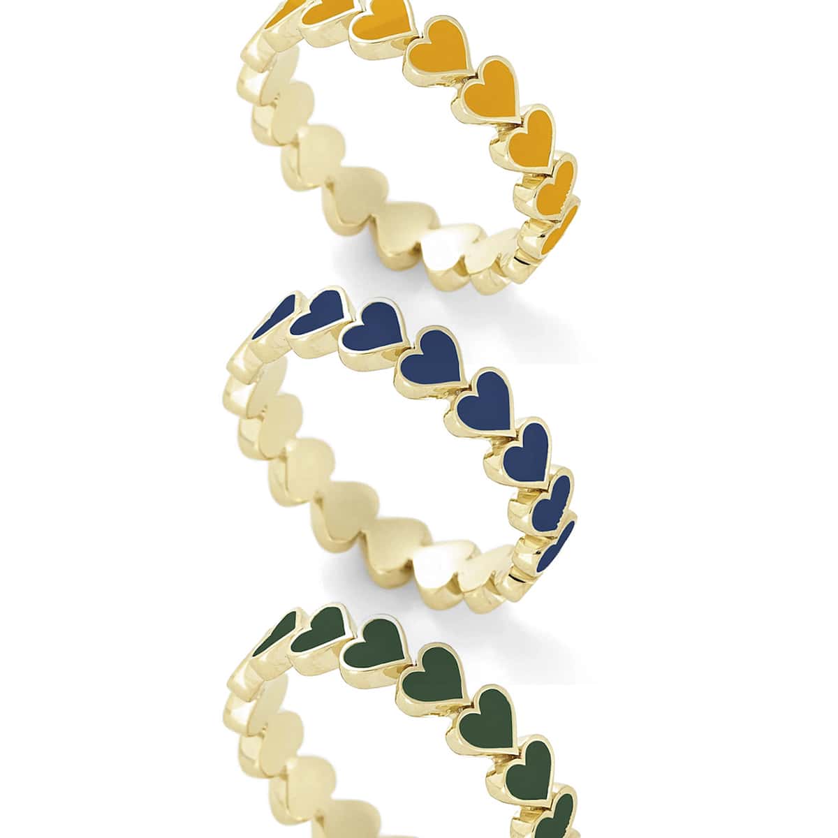 

3pcs Heart Design Ring, Multicolor