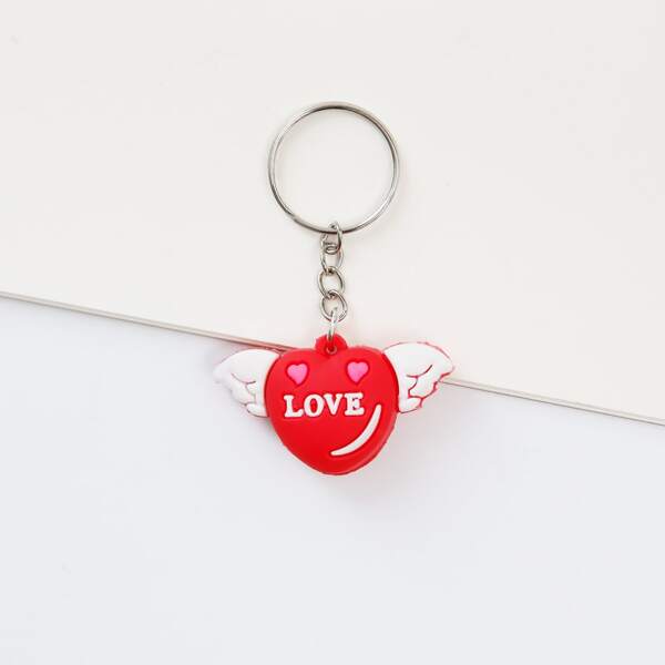 

Heart Pendant Keychain, Red