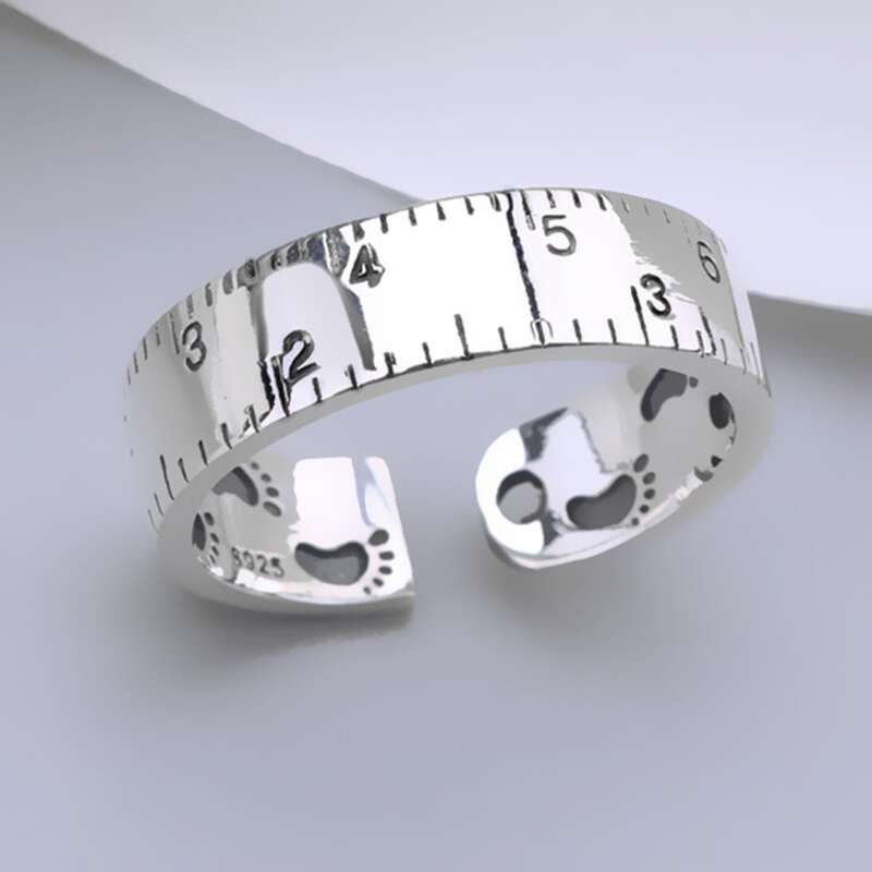 

Ruler Scale Design Ring, Silver