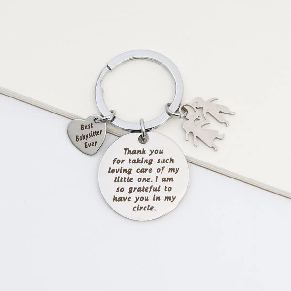 

Disc Pendant Keychain, Silver