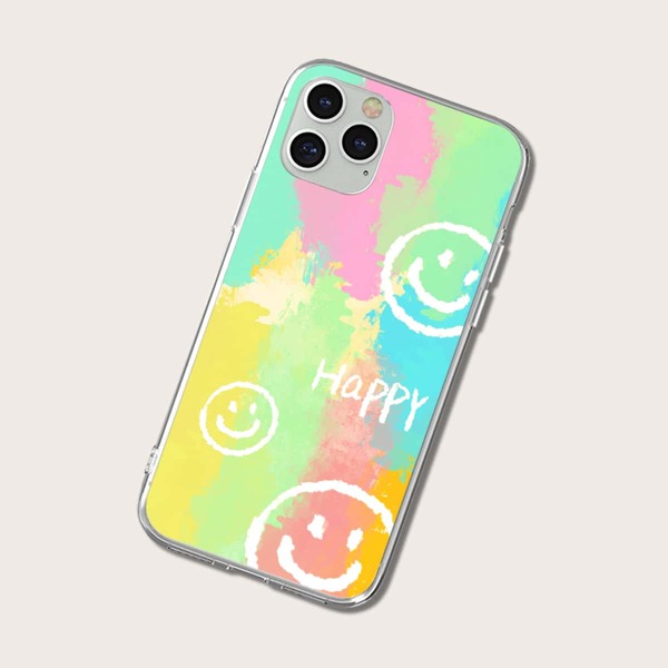 

Cartoon Expression Print Phone Case, Multicolor