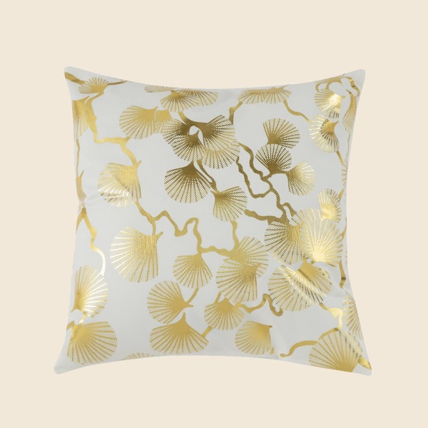 

Leaf Pattern Cushion Cover Without Filler, Gold