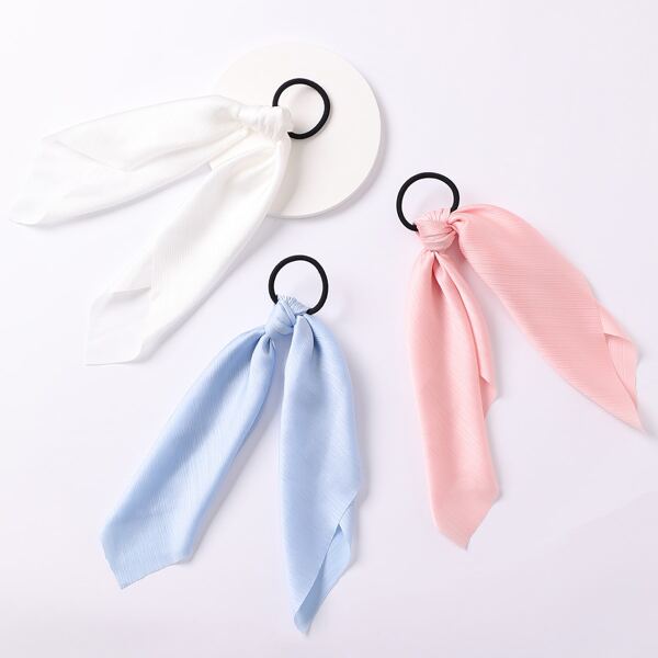 

3pcs Simple Scarf Hair Tie, Multicolor