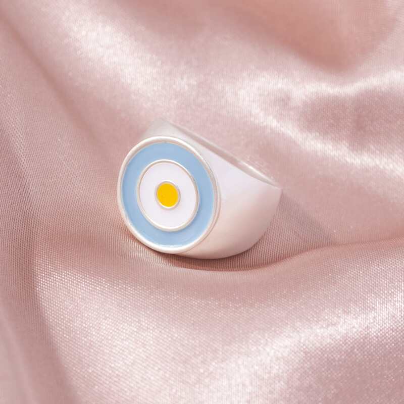 

Round Design Ring, Blue