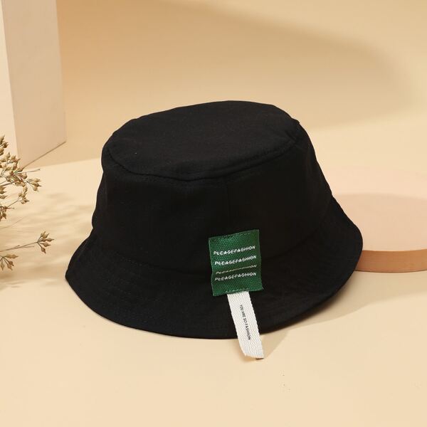 

Letter Graphic Bucket Hat, Black