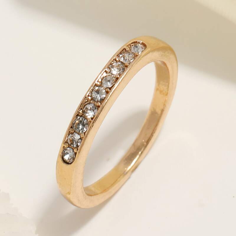 

Rhinestone Decor Ring, Gold