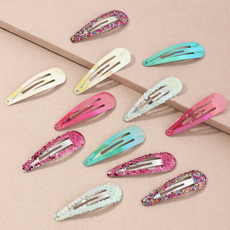 

12pcs Glitter Snap Clip, Multicolor