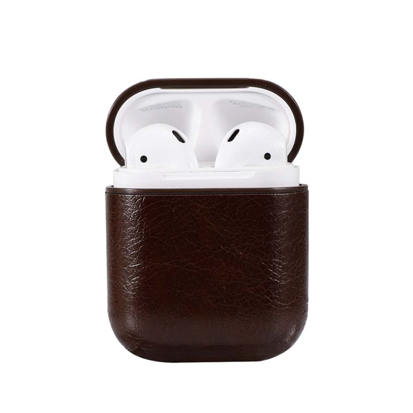 

Однотооный чехол из искусственной кожи для Airpods, Кофейный коричневый