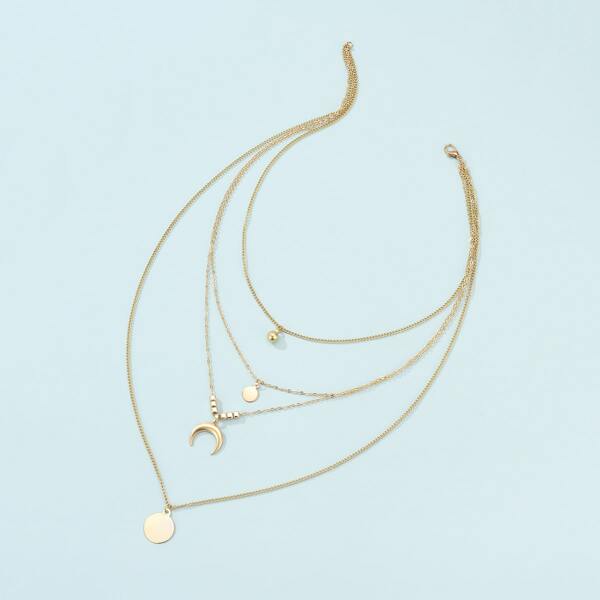 

Disc Pendant Layered Necklace, Gold