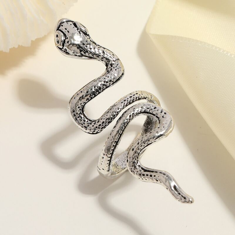 

1pc Snake Design Ring, Antique silver