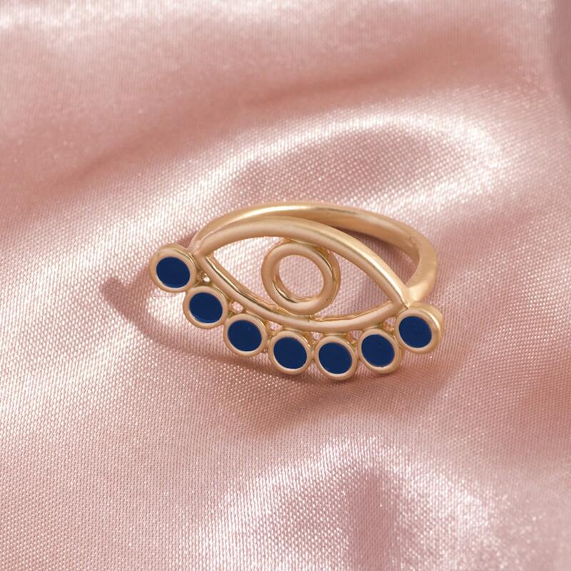

Eye Design Hollow Out Ring, Blue