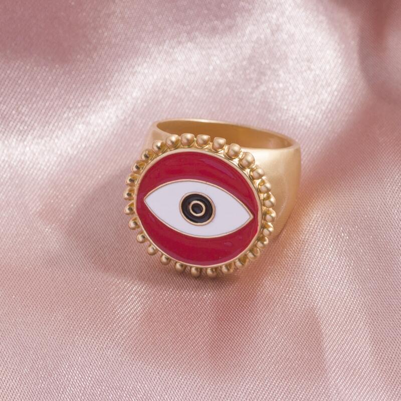 

Eye Design Ring, Multicolor