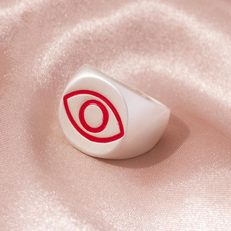 

Eye Design Ring, Red