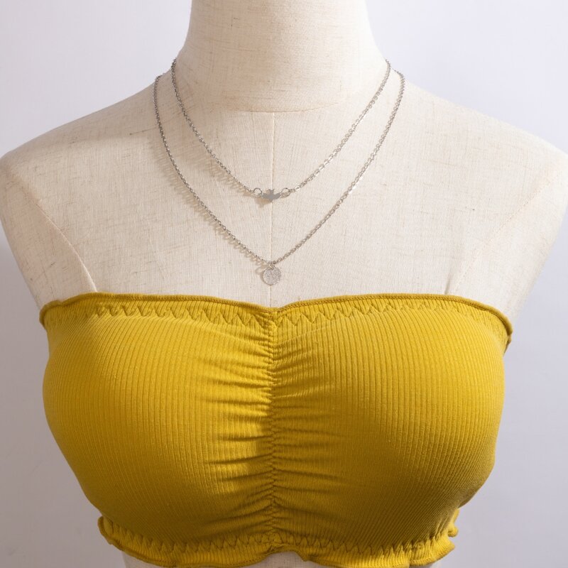 

Bird & Disc Layered Necklace, Silver