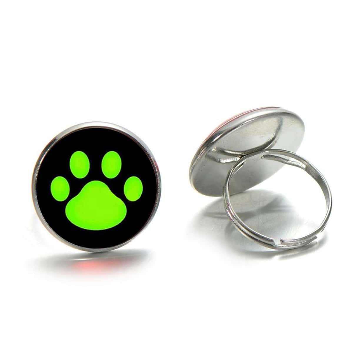 

Paw Print Ring, Green