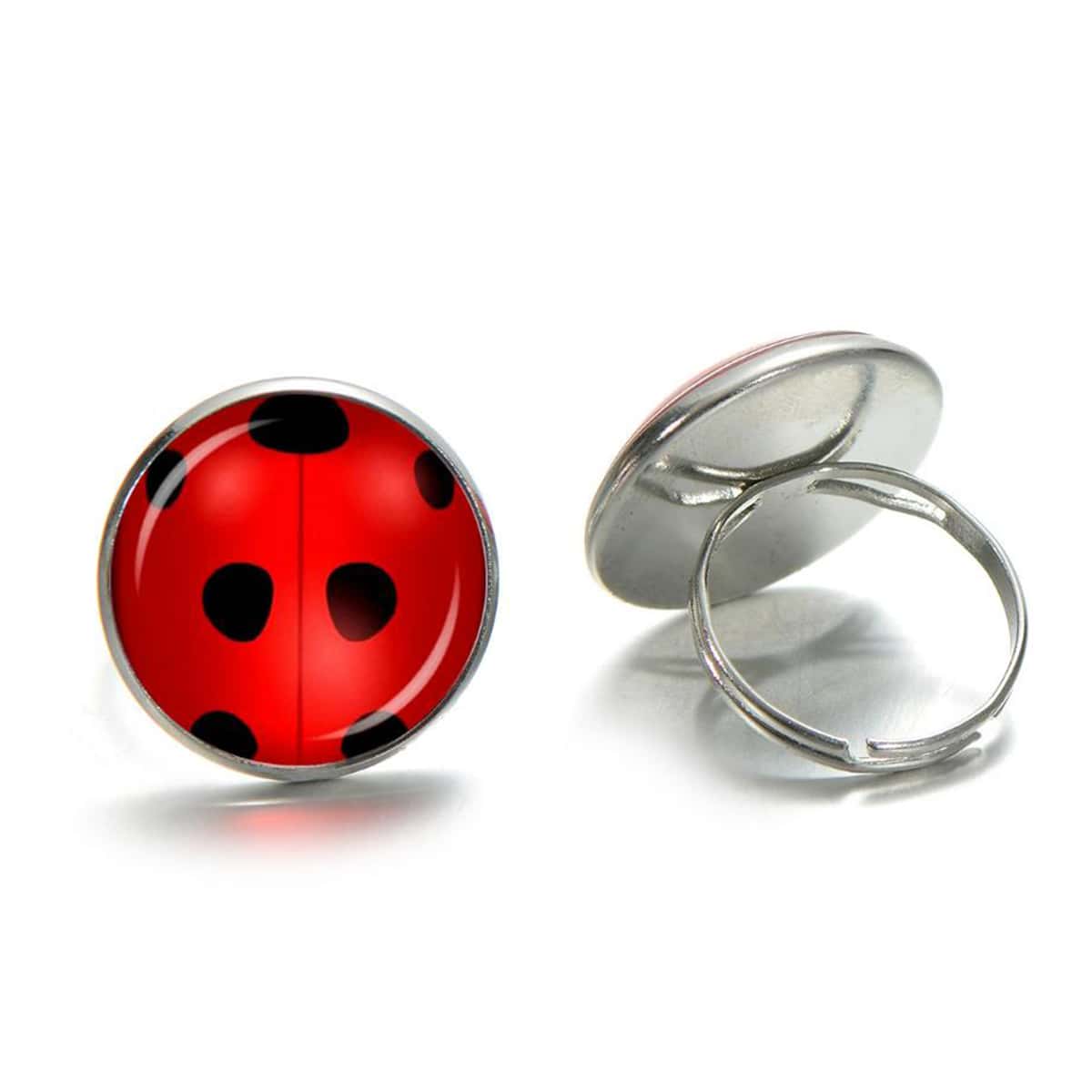 

Ladybug Print Ring, Red