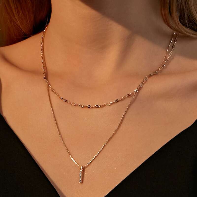 

Geo Layered Necklace, Gold