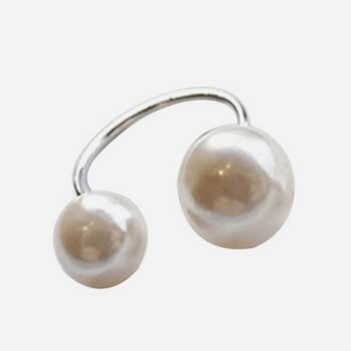 

Faux Pearl Decor Ring, White