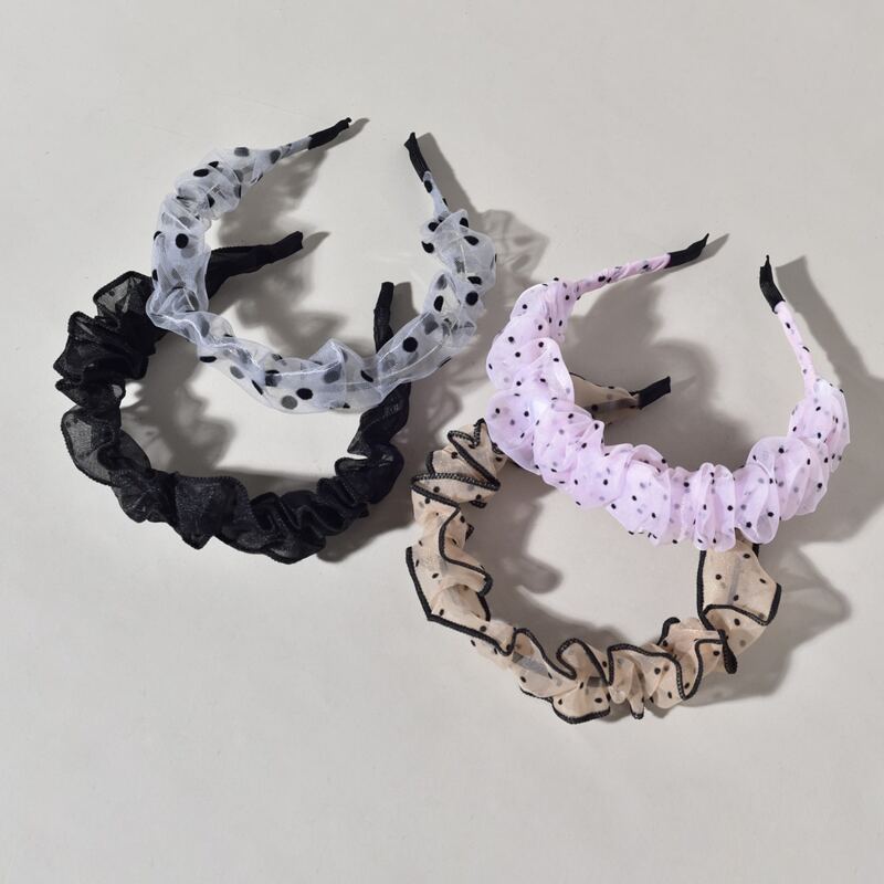 

4pcs Polka Dot Headband, Multicolor