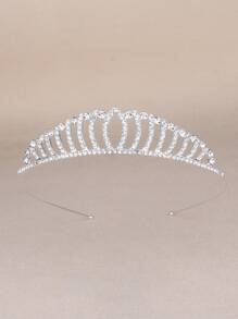 Accesorio Para El Cabello De Corona Decorada Con Pedrería, Elegante - Plateado - Ver 2