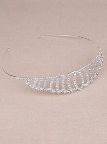 Accesorio Para El Cabello De Corona Decorada Con Pedrería, Elegante - Plateado - Ver 3