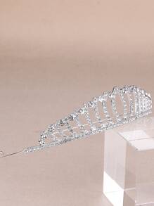 Accesorio Para El Cabello De Corona Decorada Con Pedrería, Elegante - Plateado - Ver 5