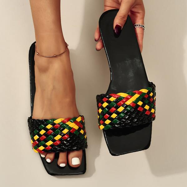 

Красочные сандалии-шлепанцы, Чёрный