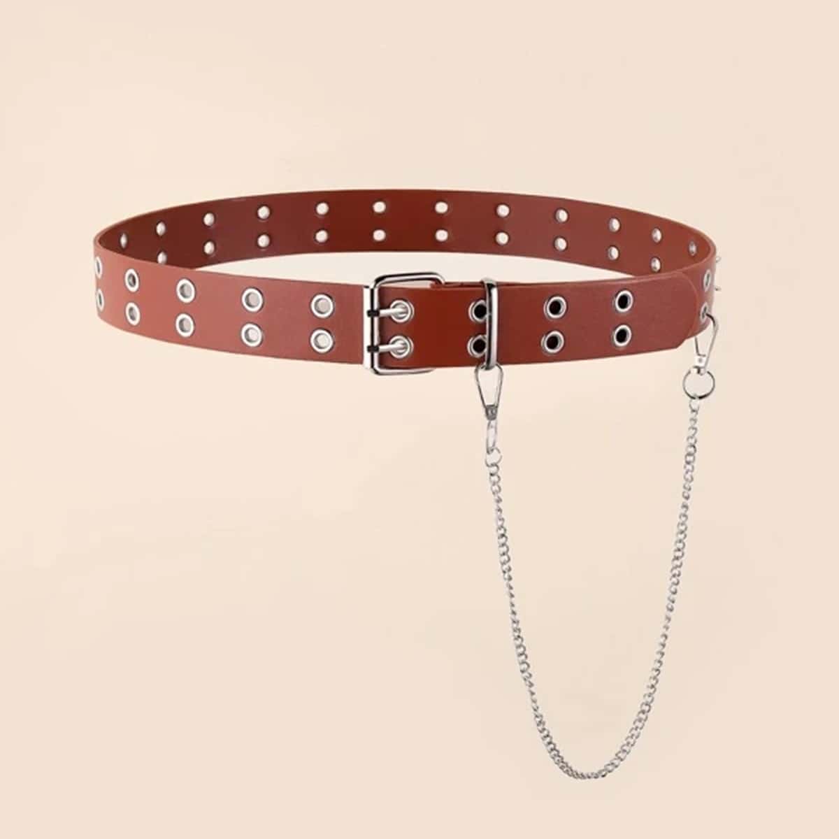 

Grommet Buckle Belt & Pants Chain, Khaki