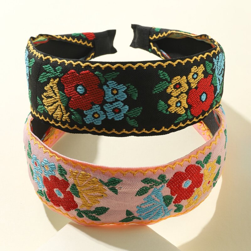 

2pcs Floral Pattern Hair Hoop, Multicolor
