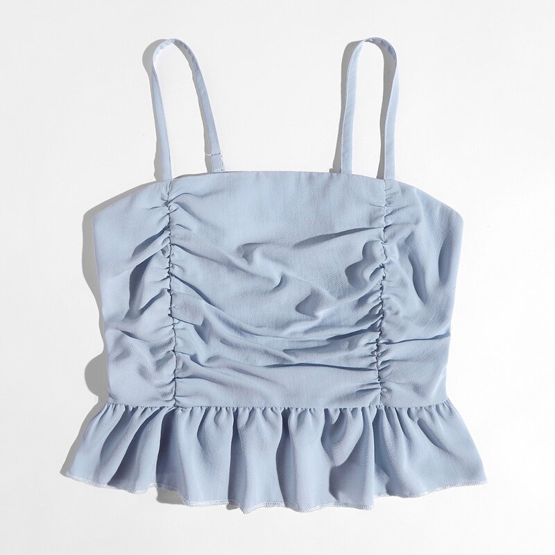 

Solid Peplum Cami, Dusty blue