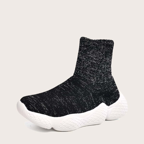

Girls Knit High Top Running Shoes, Black