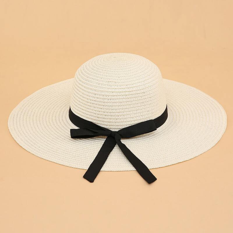 

Bow Knot Straw Hat, White