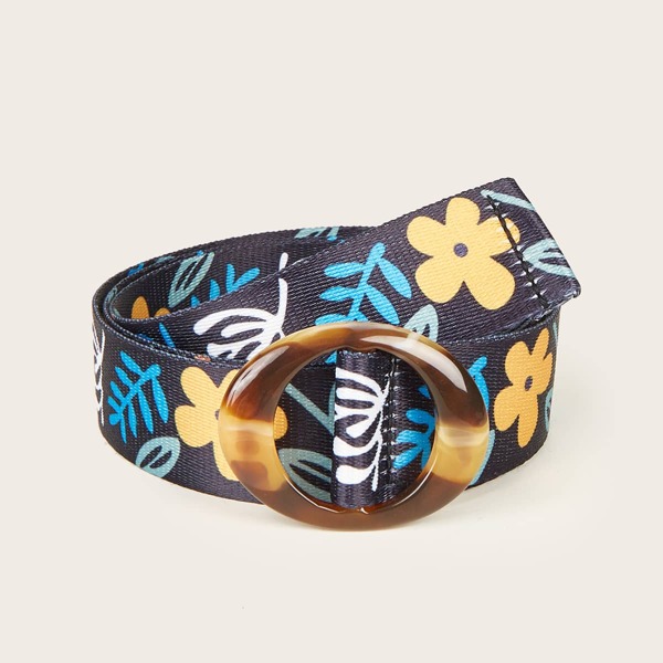 

Flower Print Belt, Multicolor